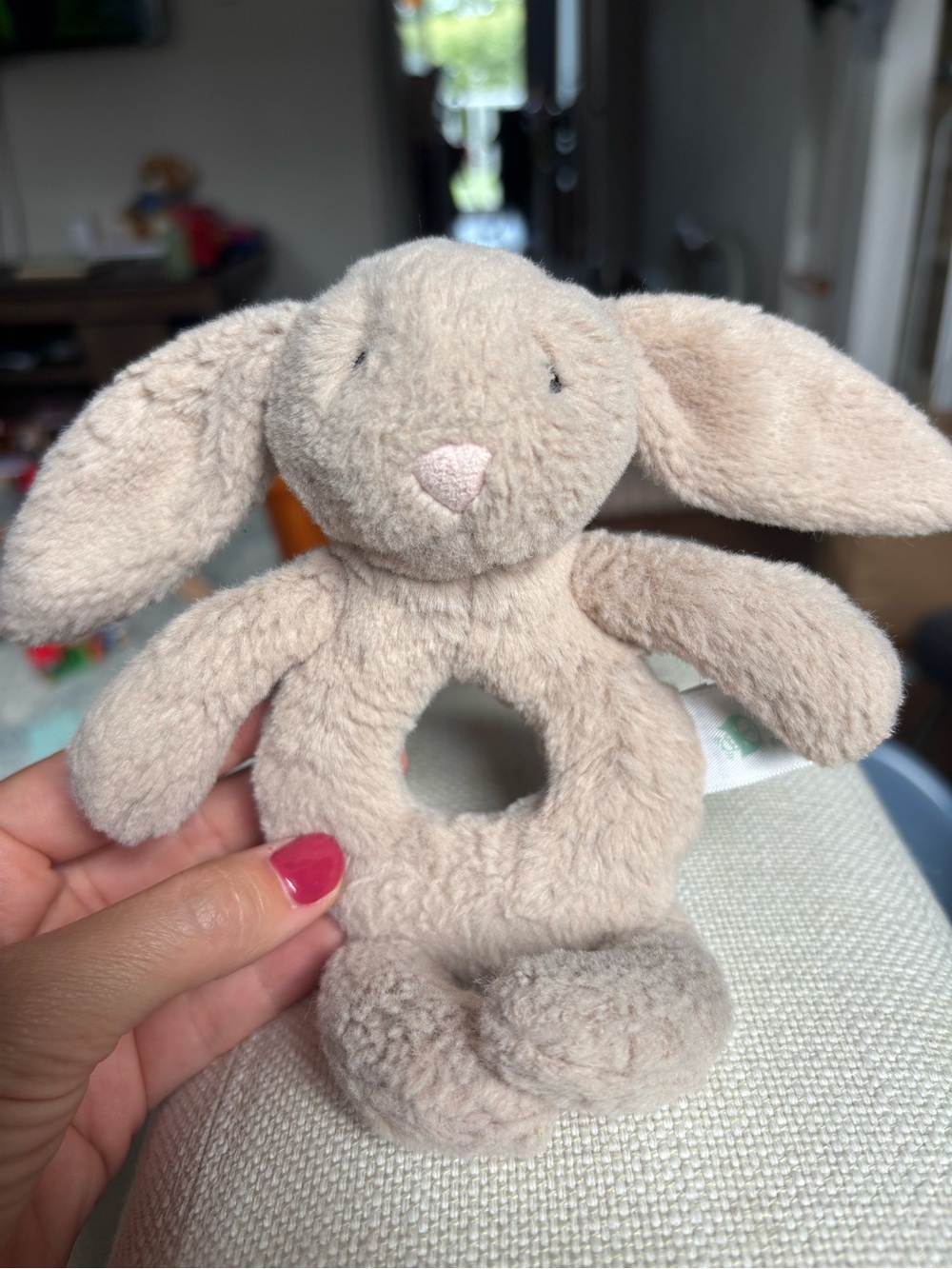Jellycat Beige Bunny Ring Rattle Plush